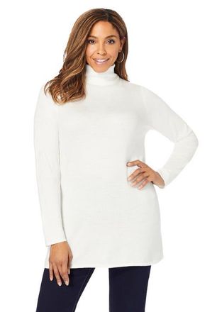Jessica London Carefree Cashmere Turtleneck in Ivory at Nordstrom, Size 36