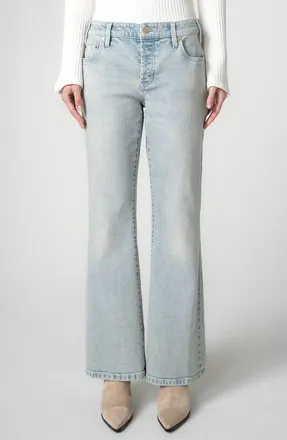 Liverpool Dakota Low Rise Loose Flare Jeans in Prairie Mist at Nordstrom, Size 10