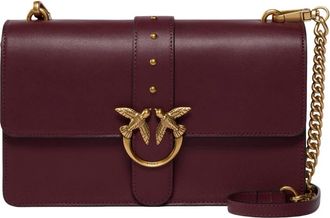 Pinko Love One Classic Small Bag - Dames - Schoudertassen - Rood - ONE Size - Leer - Tassen