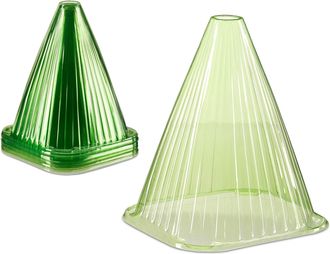 No Brand Paquete De 24 Conos De Forzado, Accesorio Para Plantas, Protecci&oacute;n Contra Caracoles Y P&aacute;jaros, Pvc, Forma De Campana, Verde, 19 X 22 Cm