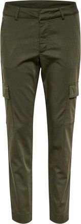 Kaffe KAlea Pocket Pants - Dames - Slim Fit Broeken - Groen - 2XL - Leer - Broeken