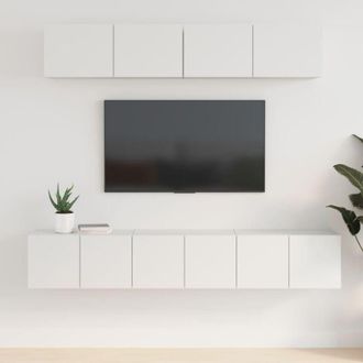 vidaXL Set di Mobili Porta TV 5 pz Bianco in Legno Multistrato vidaXL