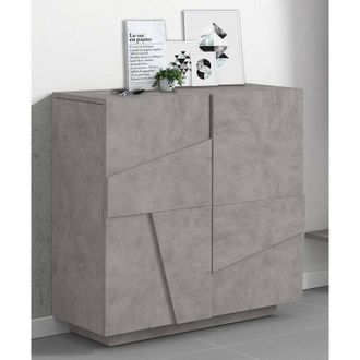 Dmora Dmora Zapatero moderno, Made in Italy, con 2 puertas, Zapatero de entrada, Armario multiusos, 81x38h86 cm, Color gris pizarra con detalle, con