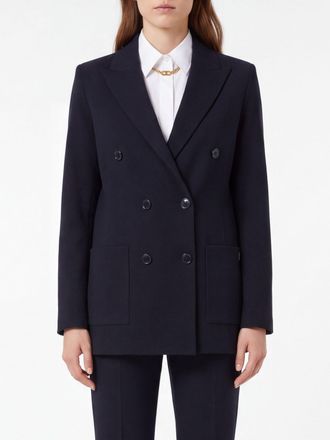 Elisabetta Franchi Blazer doppiopetto corto in misto viscosa con rever a lancia