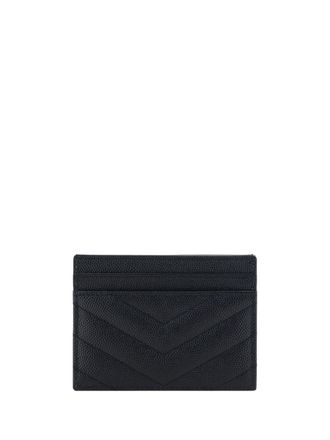 Saint Laurent Womens Leather Cardholder Nero Calf Bos Taurus Wallet