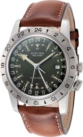 Glycine Mens Airman Vintage GMT 40mm Automatic Watch