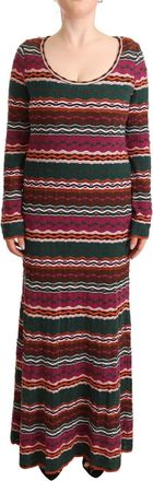 Missoni Stripe Wool Knitted Maxi Sheath Womens Dress