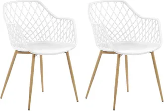 Beliani Conjunto de 2 sillas de comedor blanco