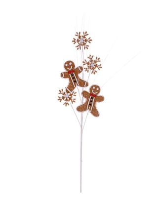 Vickerman Set Of 6 Gingerbread Man & Snowflake Spray Picks