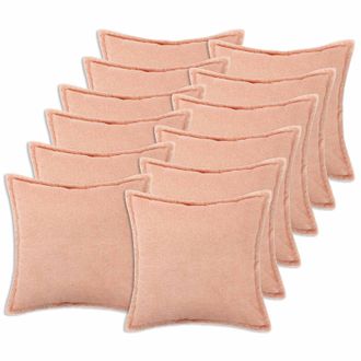 vidaXL Federa 12 Pcs Houten Rosa 50 X 50 Cm Boucl&eacute; Vidaxl