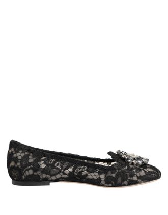 Dolce & Gabbana Lace Plat Schoenen Crystal