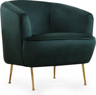 Concept Usine Sill&oacute;n de terciopelo verde - patas doradas