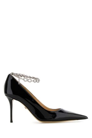 Mach & Mach Mach & Womens Black Leather Bow Chain Pumps - Size 37.5 EU/IT