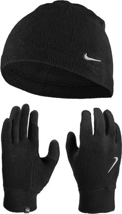 Nike Dames/Dames Fleece muts & Handschoenen Set (Zwart)