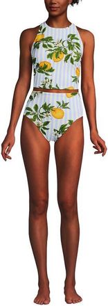 Lands End Tugless Portrait Back Set in Soft Sky Blue/citrus Stripe at Nordstrom, Size X-Small