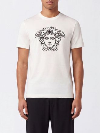 Versace T-shirt slim fit in cotone con stampa grafica Medusa