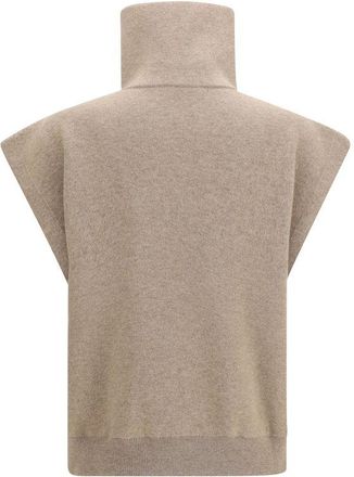 Brunello Cucinelli High-Neck Cashmere Cardigan - Beige