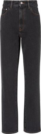 GCDS Choker Straight Jeans - Dames - Regular Fit Jeans - Zwart - W25 - Denim - Jeans