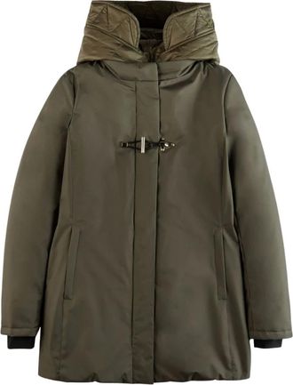 Fay Parkas, female, Green, Size: XS Gabardine Toggle Coat