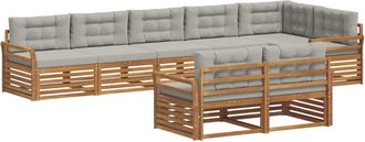 vidaXL Conjunto De Sof&aacute;s De Exterior 8 Uds. Gris Natural Y Claro Vidaxl