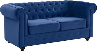 Vente-Unique Sofá de 2 plazas CHESTERFIELD - Terciopelo azul real
