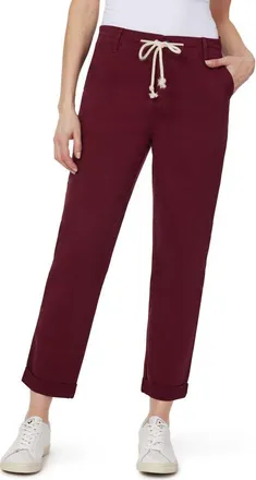 Kensie Rolled Hem Drawstring Girlfriend Pants in Windsor Wine at Nordstrom Rack, Size 10