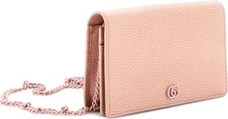 Gucci Petite GG Marmont Chain Wallet Leather Mini crossbody bag - Roze