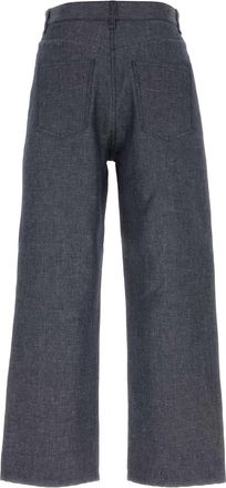 Fendi Mens Relaxed Jeans Navy Linen Cotton Silk