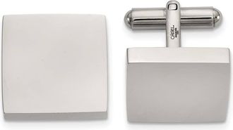 Diamond2Deal Stainless Steel Polished Square Cuff Links