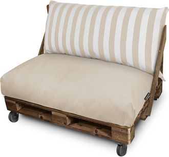 Happers Happers - Coj&iacute;n Para Palets Toldotex Crudo Set: Asiento 120x80x20 (liso) + Respaldo 120x45x25 (rayado) Crudo