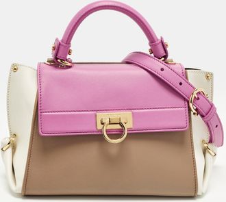 Ferragamo Sofia Small Tricolor Leather Top Handle Bag