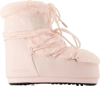 Moon Boot Icon Lage Enkellaarsjes - Dames - Winterlaarzen - Roze - 36 EU - Polyester - Schoenen