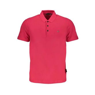 Napapijri Tops, Heren, Roze, M, Katoen, Polo Shirt met Korte Mouwen
