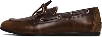 Cesare Gaspari Klassieke versleten leren loafers - Bruin - Dames - Bootschoenen - Bruin - 38 EU - Leer - Schoenen