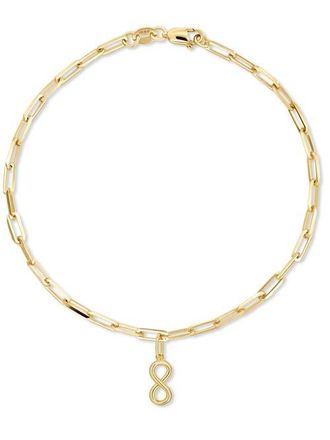 Devata Infinity Charm with Paperclip Chain Bracelet in 14K Gold, 7.5 in Yellow Gold at Nordstrom