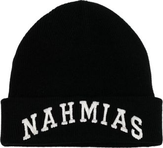 Nahmias logo-embroidered wool-cashmere blend beanie - men - Wool/Cashmere - One Size - Black