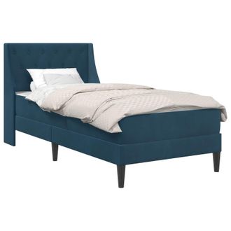 vidaXL Estructura De Cama Con Colch&oacute;n Azul 100 X 200 Cm Terciopelo Vidaxl