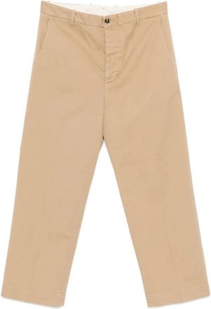 Nine In The Morning Beige Katoenen Knoopsluiting Broek - Heren - Straight fit broeken - Beige - 2XL - Katoen - Broeken