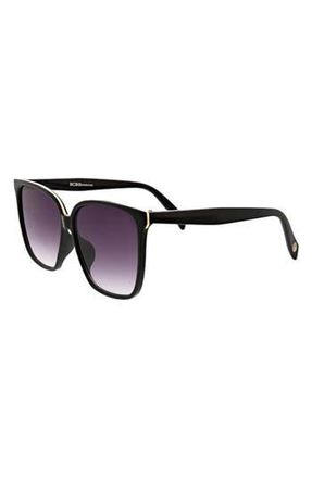 BCBGeneration 58mm Oversize Square Sunglasses in Shiny Black at Nordstrom Rack