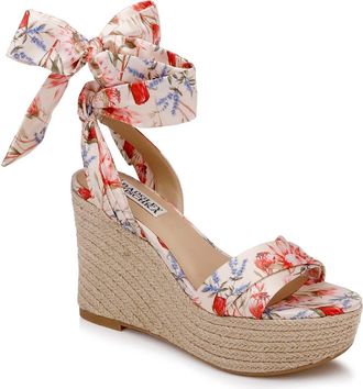 Badgley Mischka Ximora Platform Wedge Espadrille in Cream Multi at Nordstrom, Size 5.5