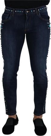 Dolce & Gabbana Weelderige Denim Jeans met Studs - Heren - Slim Fit Jeans - Blauw - M - Denim - Jeans