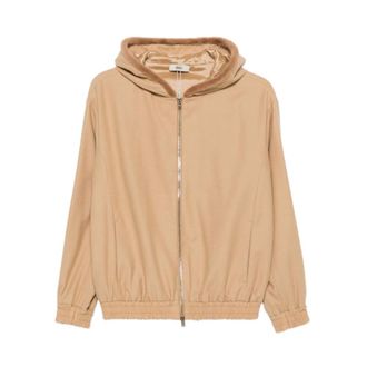 Herno Jack met capuchon en ritssluiting - Dames - Jassen - Bruin - Maat: XS Zijde