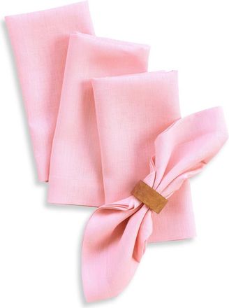 Solino Home Linen Dinner Napkins Set of 4, 20 x 20 Inch for Dining Table, Holiday and Everyday Table Decor - Fete in Pink Lemonade at Nordstrom, Size