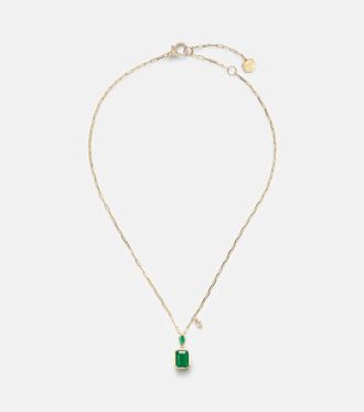 Shay Jewelry 18kt gold pendant necklace with emeralds and diamond