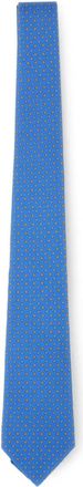 Kiton floral-pattern silk tie - Blue