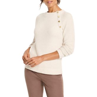 Nic+Zoe Thermal Knit Button Top in Sugar Cookie at Nordstrom Rack, Size Xx-Large