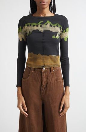 ECKHAUS LATTA Lapped Baby Tee in Kelp at Nordstrom, Size Large