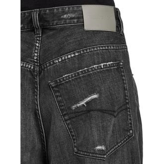 Balenciaga Wide-Leg Distressed Denim Jeans - Gray