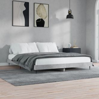 vidaXL Vidaxl - Estructura De Cama Madera De Ingenier&iacute;a Gris Hormig&oacute;n 120x200cm