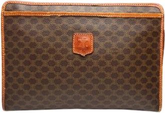 Celine Pre-owned Leren Clutch - Dames - Vintage Clutch - Bruin - ONE Size - Leer - Vintage